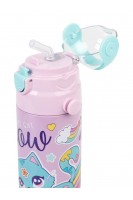 Meow Kedi Desenli Pipetli Çelik Matara MT-2635 550 ML Meow Kedi Desenli Pipetli Çelik Matara MT-2635 550 ML