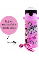 Panda Desenli Pipetli Çelik Matara MT-2635 550 ML