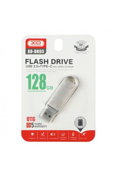 XO-DK03 128 GB Metal Gövdeli USB 3.0 + Type-C Flash Bellek