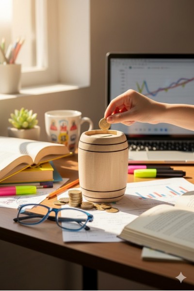 Ahşap Orta Boy Boyanabilir Fıçı Kumbara