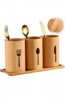 Bambu Tezgah Üstü Kaşıklık 3lü Organizer Set