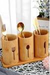 Bambu Tezgah Üstü Kaşıklık 3lü Organizer Set