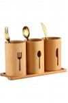 Bambu Tezgah Üstü Kaşıklık 3lü Organizer Set
