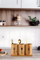 Bambu Tezgah Üstü Kaşıklık 3lü Organizer Set