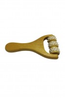 Ahşap Silindirli Masaj Aleti, Terapi, Vücut, Yüz, Omuz, Boyun, El, İtme Masaj Aleti 2'li Dişli