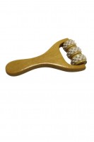 Ahşap Silindirli Masaj Aleti, Terapi, Vücut, Yüz, Omuz, Boyun, El, İtme Masaj Aleti 2'li Dişli