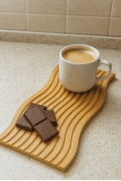 Ahşap Dalga Desenli Sunum & Servis Tabağı