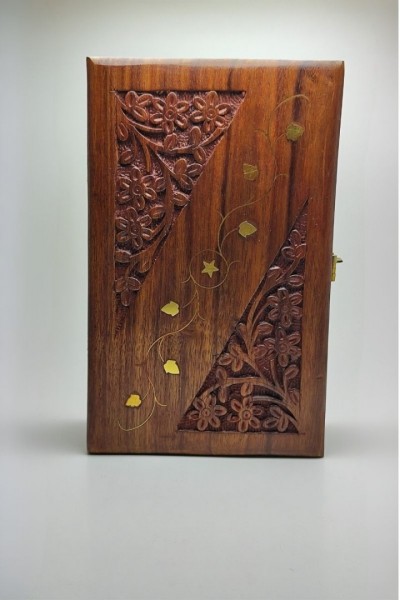 El Oyması Geometrik Motifli Ahşap Takı ve Saklama Kutusu