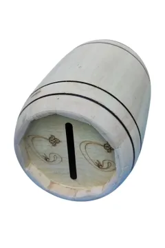 Ahşap Boyanabilir Orta Boy Fıçı Kumbara · MK-AHS10118