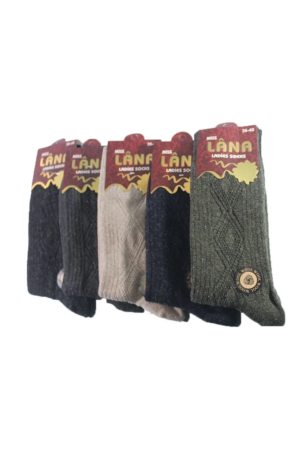 Kadın Termal Özellikli Kışlık Yün Çorap Lambswool 5 Çift — görsel 3