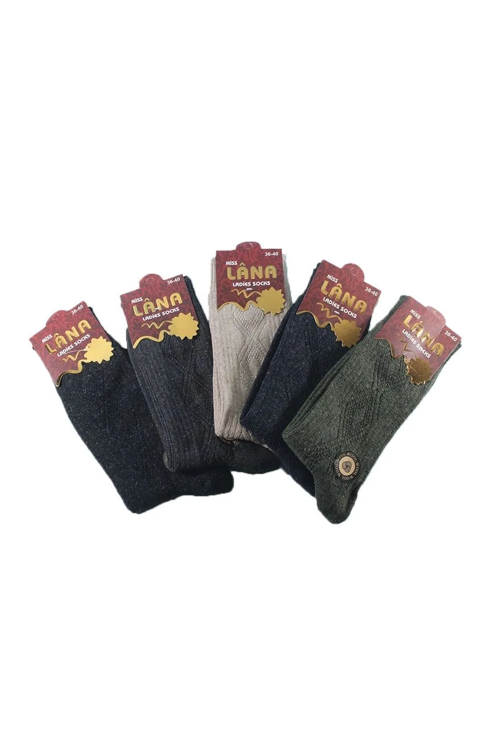 Kadın Termal Özellikli Kışlık Yün Çorap Lambswool 5 Çift — görsel 1