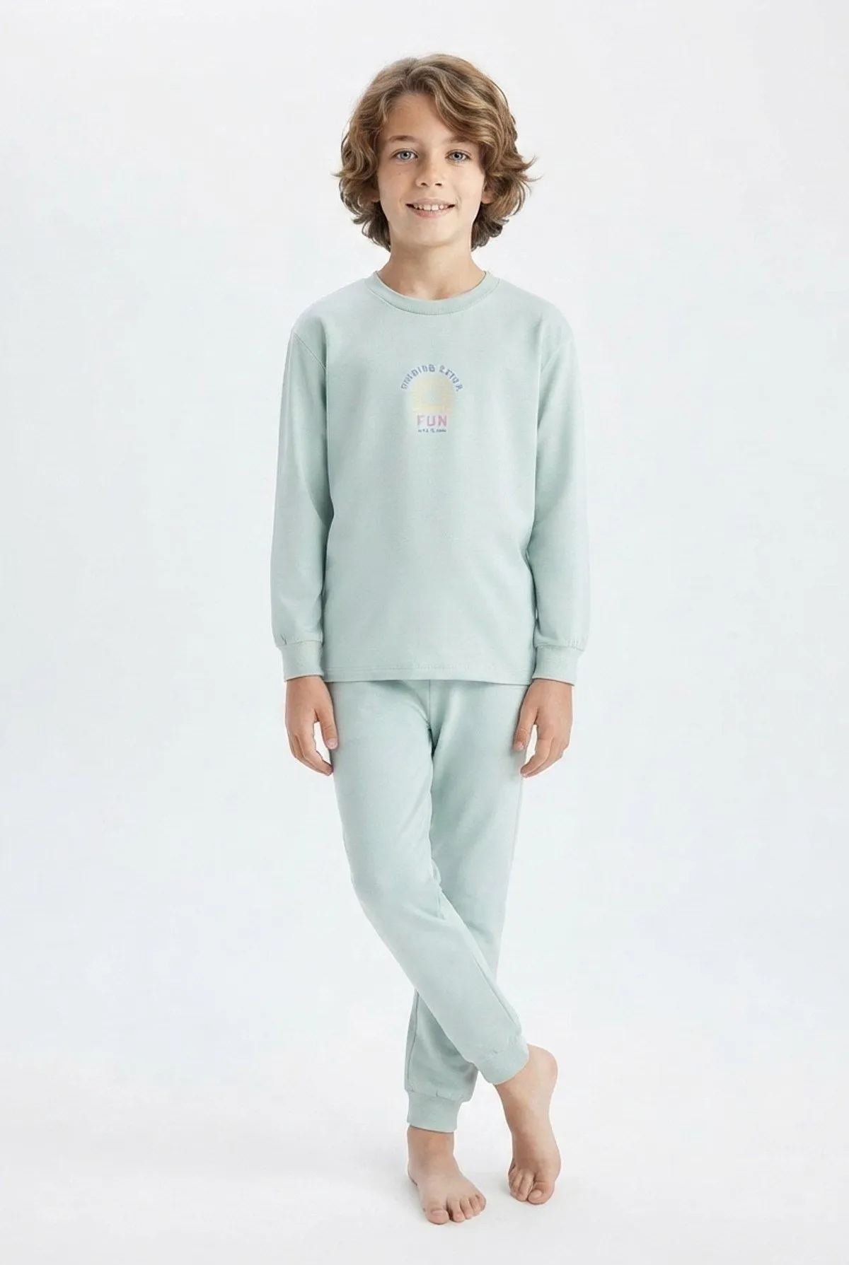 Erkek Çocuk Mavi Yıldızlı Pamuklu Pijama Takımı - Mavi — görsel 3 · PJ-M5003-MAVI
