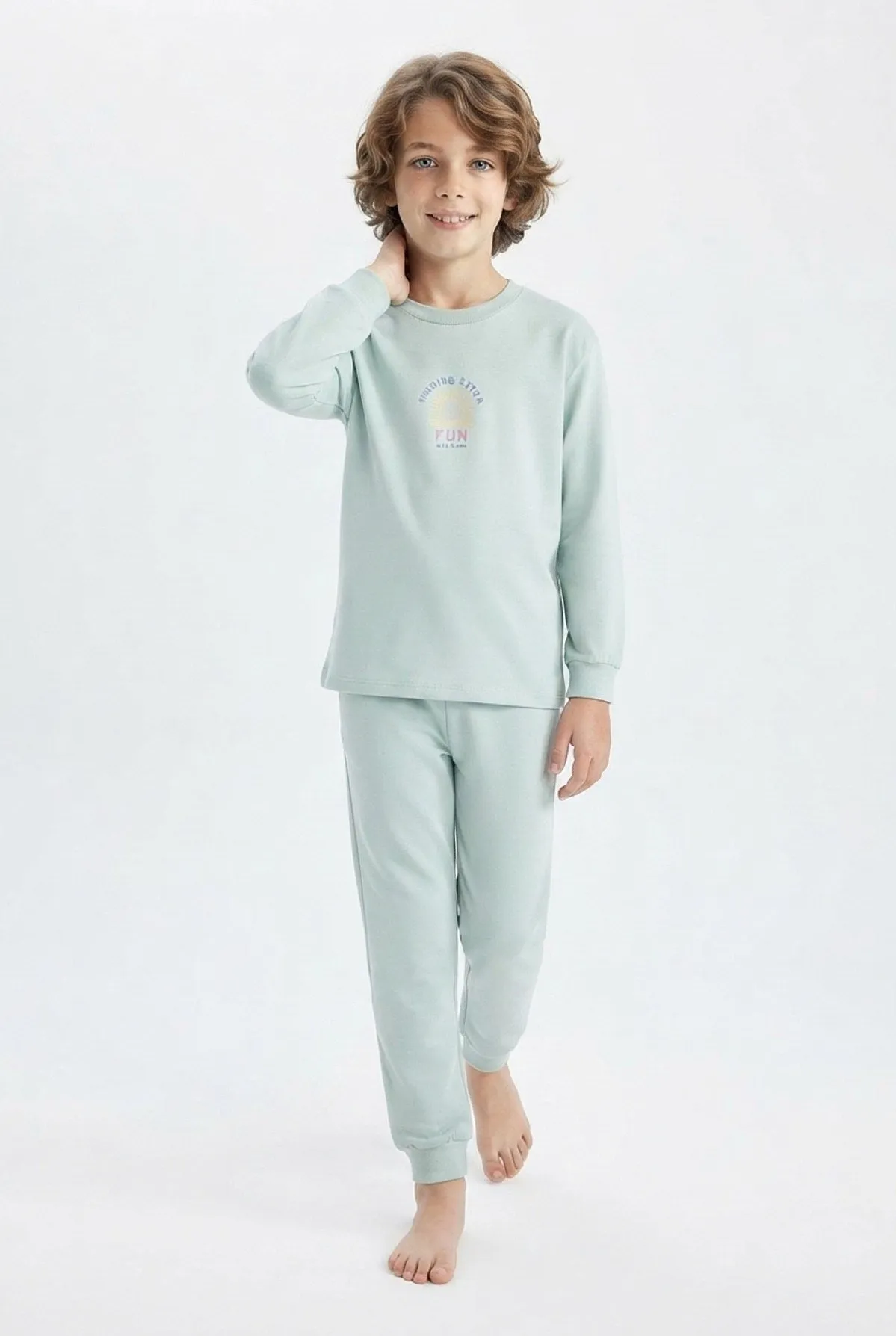 Erkek Çocuk Mavi Yıldızlı Pamuklu Pijama Takımı - Mavi — görsel 4 · PJ-M5003-MAVI