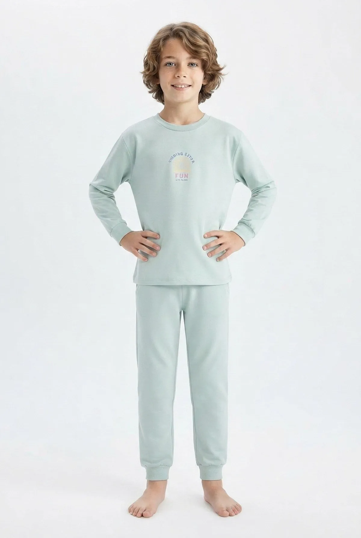 Erkek Çocuk Mavi Yıldızlı Pamuklu Pijama Takımı - Mavi — görsel 5 · PJ-M5003-MAVI