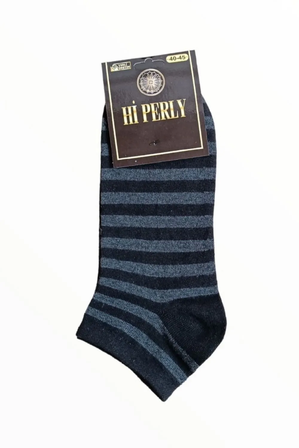 Erkek Çizgili Patik Siyah - Lacivert Çorap 3'lü Paket — görsel 3 · MK-CRP100023