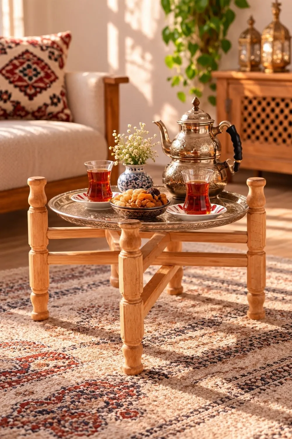 Ahşap Katlanabilir Sini Sofra Altlığı Ayağı · MK-AHS1029